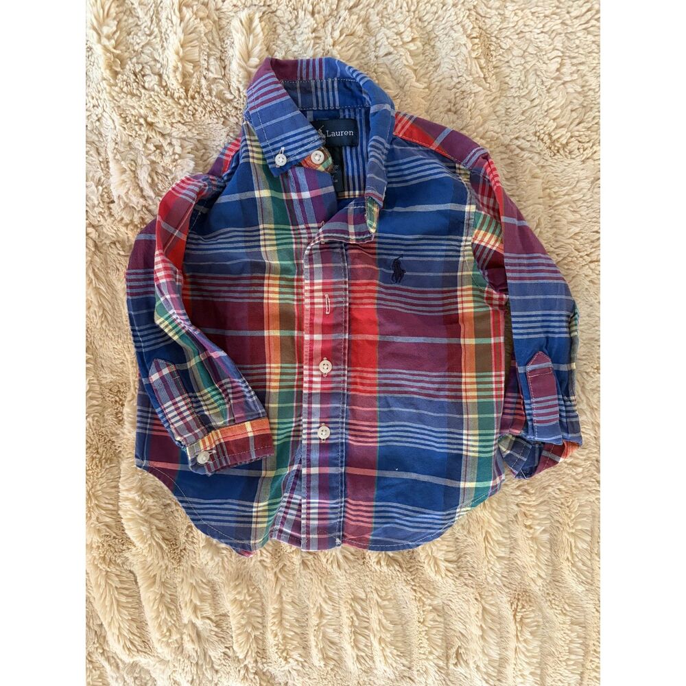 Ralph Lauren Plaid Toddler 9M Button up Shirt